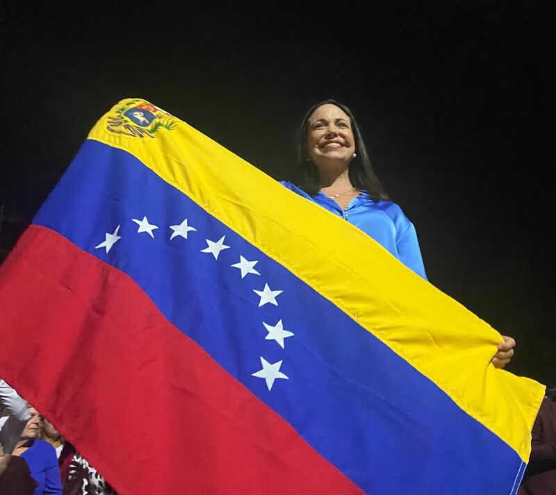 Maria Corina Machado Atril press