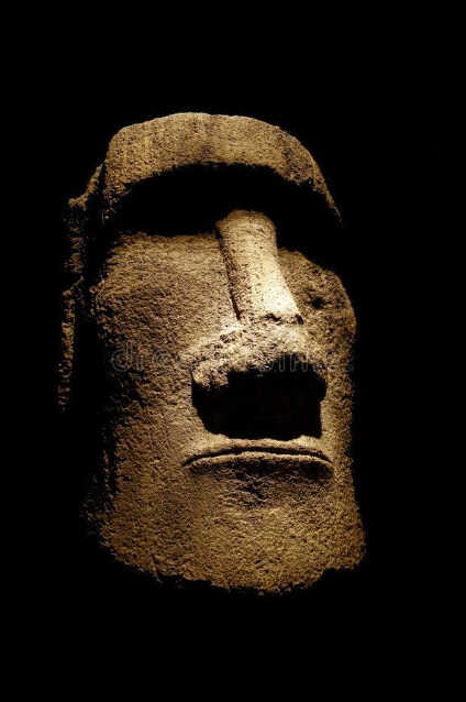 Estatua Moai de Isla de Pascua. Atril press