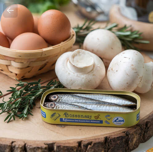 Huevos hongos y saldinas Atril press